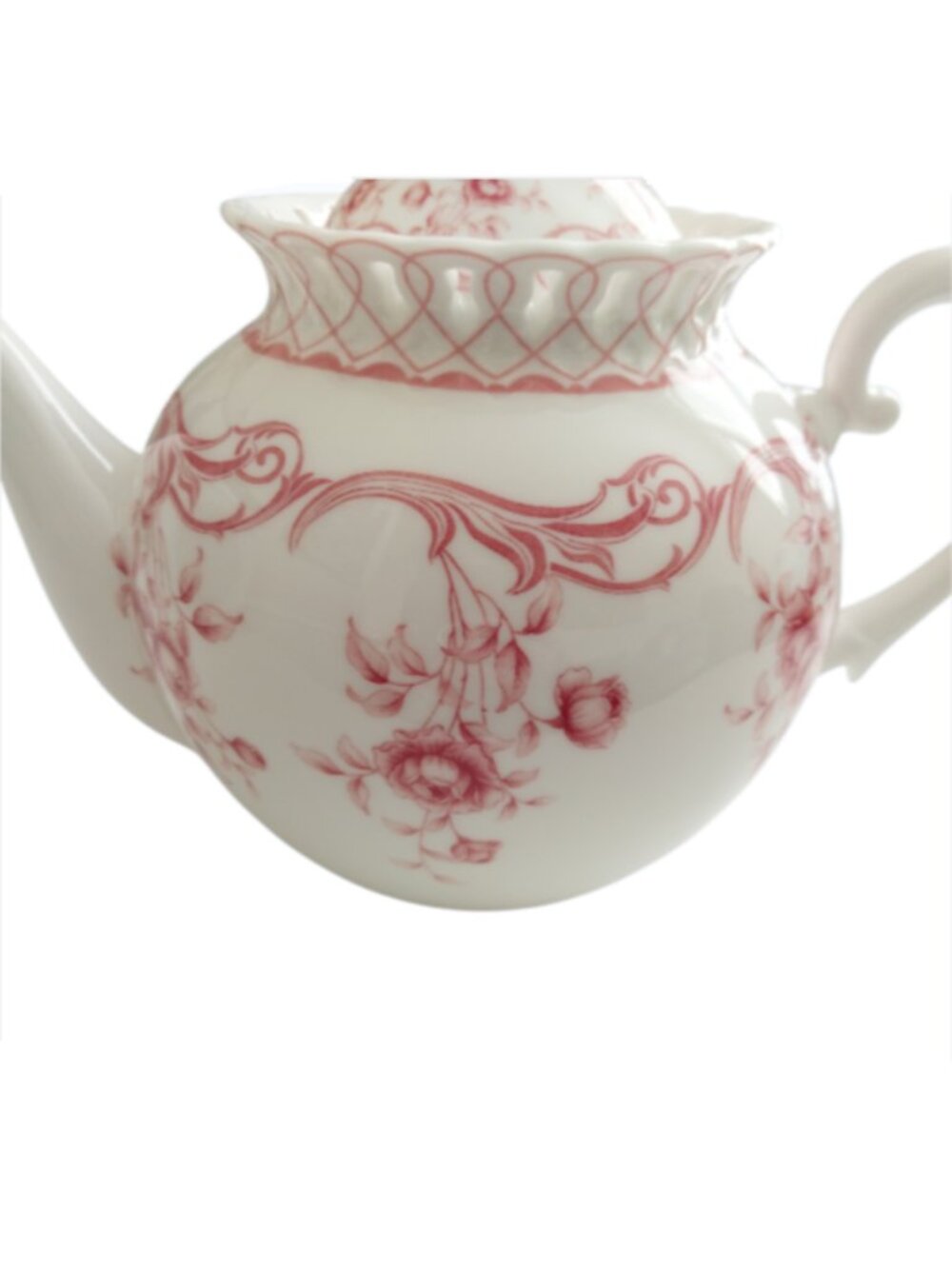 Gracie China Coastline Imports Pink Vine Floral Teapot Bone China Like New - Picture 3 of 14